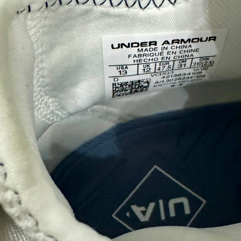 Under Armour - Spotlight Clone 3.0 MC Mens Football Cleats‎ White-Navy - Picture 6 of 8